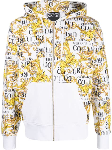 white versace jumper mens|versace barocco hoodie.